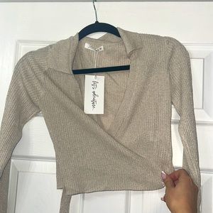 12th Tribe NWT Champagne Sparkle Top Size M